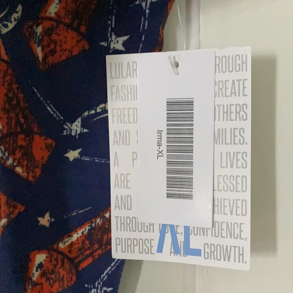 XL 4th of July LuLaRoe Irma Tunic - Picture 3 of 5